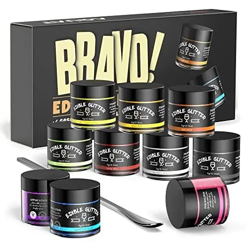 10-Color Edible Glitter Collection – Vibrant Luster Dust For Baking, Beverages & Creative Plating (4G Per Bottle) 1