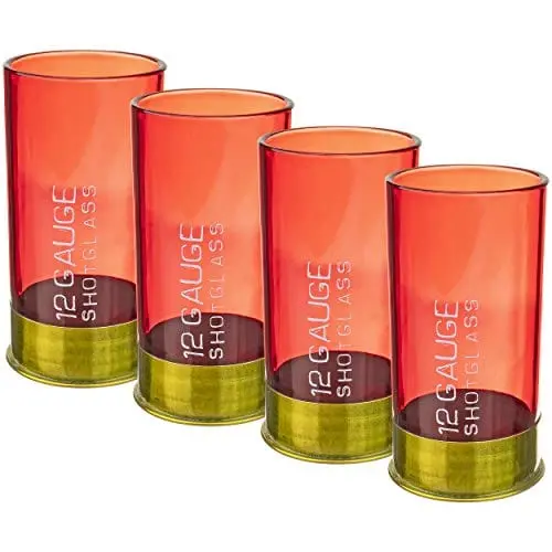 12-Gauge Shotgun Shell Shot Glasses – Quirky Hunting-Themed Set Of 4 (Fairly Odd Novelties) 1