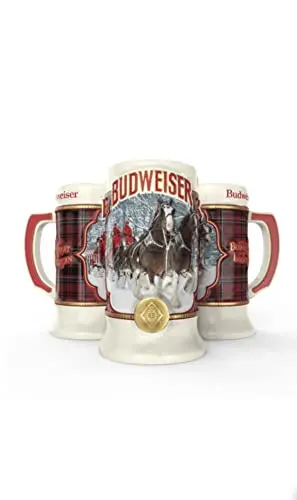 2021 Budweiser Holiday Plaid Christmas Stein – Festive Collector’S Beer Mug 1