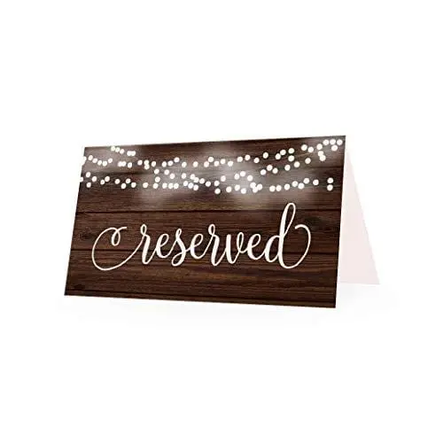 25-Pack Rustic Vip Reserved Table Tent Cards – Printable Seating Signs For Weddings, Restaurants & Holiday Events 1