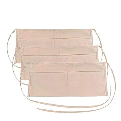 3-Pack Canvas Waist Aprons – Minimalist Dual-Pocket Design For Servers, Bartenders, And Diy Enthusiasts 1