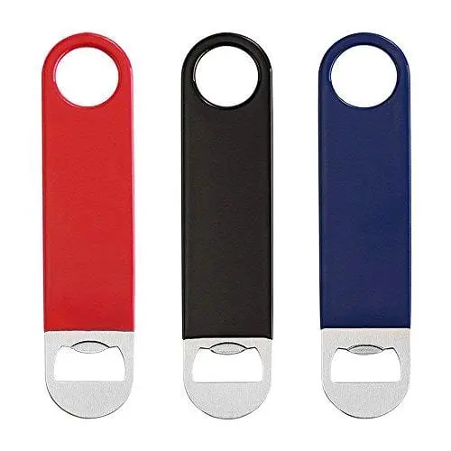 3-Pack Colorful Heavy-Duty Flat Bottle Openers – 7-Inch Stainless Steel Set (Red/Black/Blue) 1