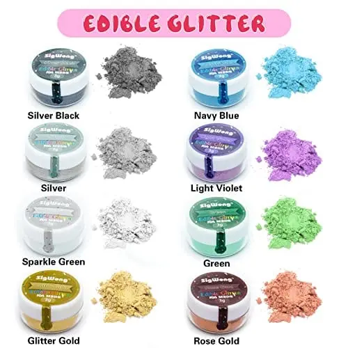 8-Color Edible Glitter Set – Food-Grade Prism Dust For Sparkling Cocktails, Wines, Desserts & More (3G Per Bottle) 1