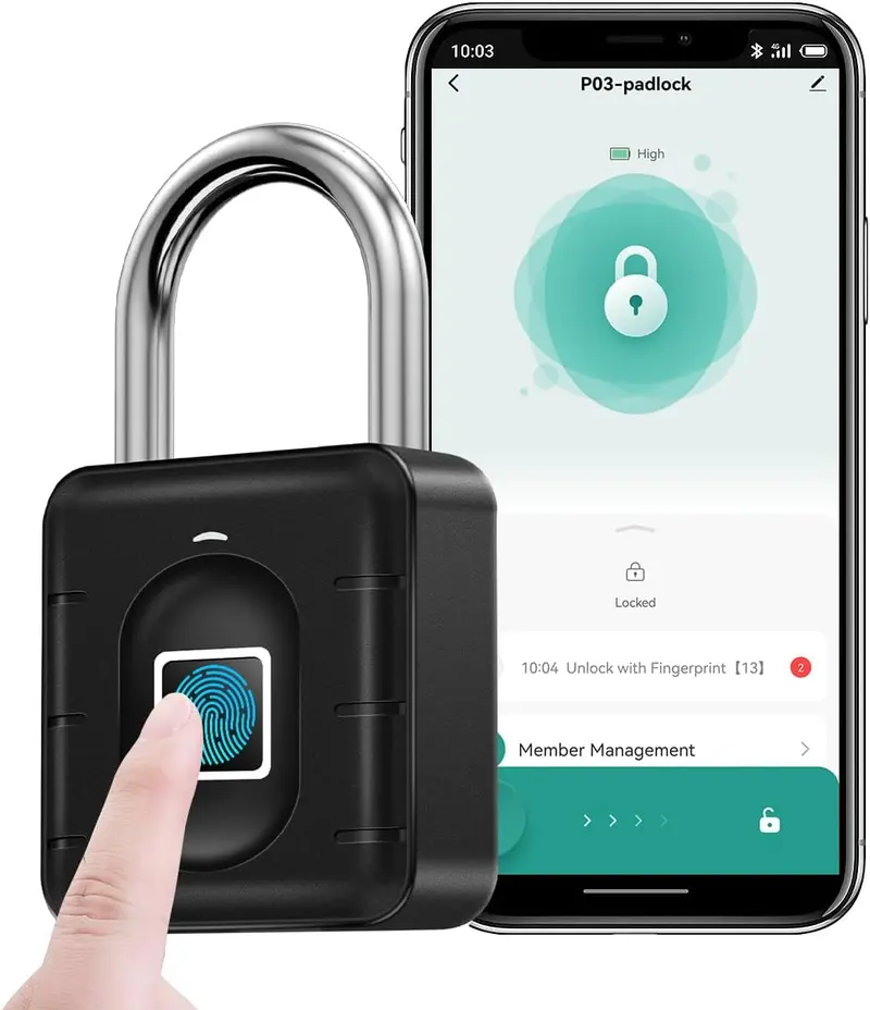 Aicase Bluetooth Fingerprint Padlock With Thumbprint Recognition 1