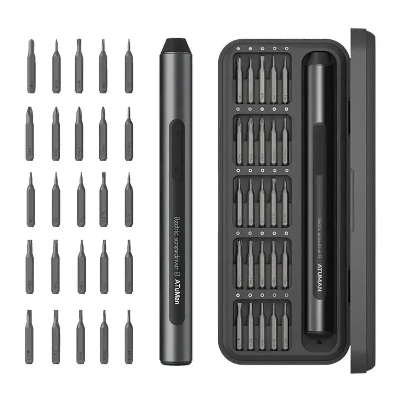 Atuman E1 Electric Precision Screwdriver Set – Cordless, Variable-Torque Tool Kit 1