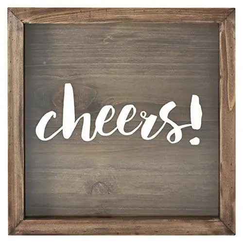 Bar None Cheers Shadow Box – Rustic Wood Wine Cork Display Frame (10" X 10") 1