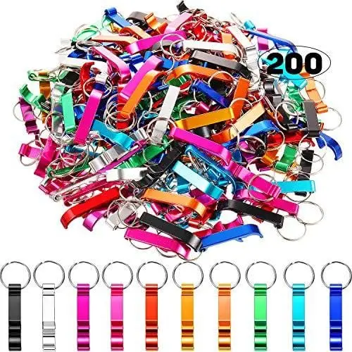 Bulk Aluminum Bottle Openers – 200-Piece Colorful Keychain Set For Weddings Or Hospitality 1