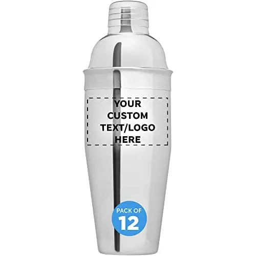Bulk Pack Of 12 Custom Stainless Steel Cocktail Shakers – 23.3Oz Each, Ideal For Events Or Bartending Teams 1