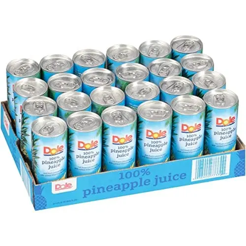 Dole 100% Pineapple Juice – 8.4 Fl Oz Cans (24-Pack) 1