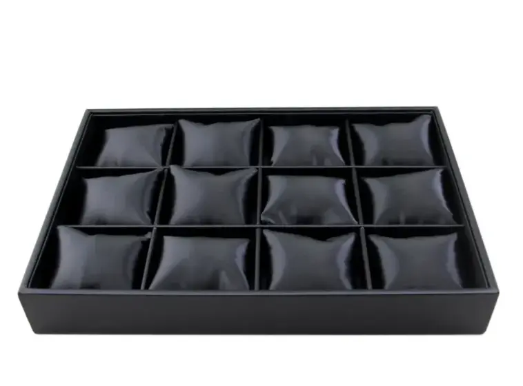 Fawes 12-Slot Luxury Black Leather Watch Display Holder 1