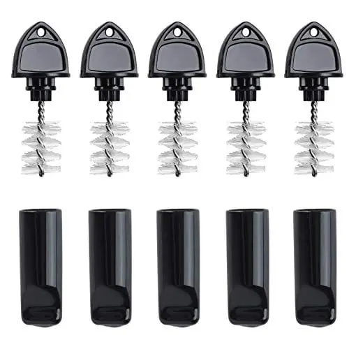 Ferroday Draft Beer Faucet Cap & Brush Set – 10-Piece Sanitary Cleaning Kit With Rubber Tap Soothers (5+5 Black) 1
