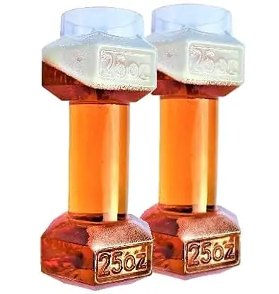 Gemsho Dumbbell-Shaped Beer Glasses – Humorous 15 Oz Novelty Mugs, Set Of 2 1