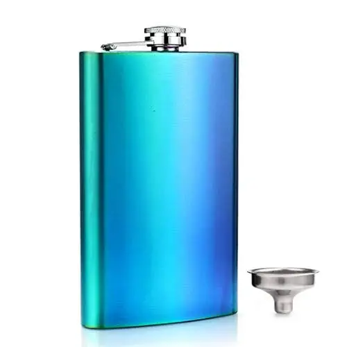Gennissy 12-Ounce Stainless Steel Hip Flask – 18/8 Food-Grade Design With Funnel (Multicolor) 1