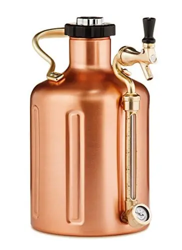 Growlerwerks Ukeg Copper Carbonated Growler – 128 Oz Pressurized Beer Dispenser For Enthusiasts 1