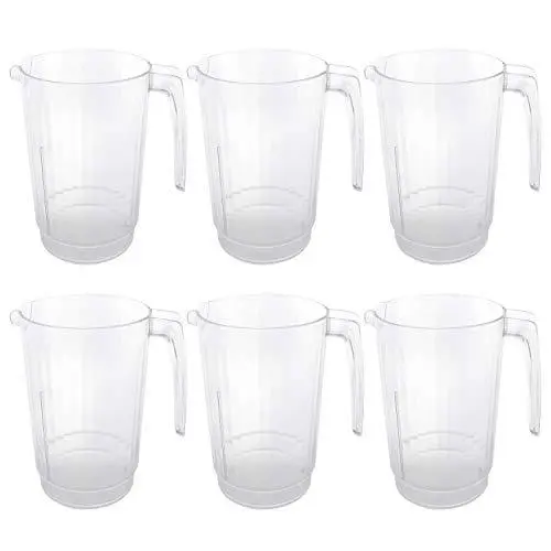 Heavy-Duty 64 Oz Clear Plastic Beverage Pitcher – 6-Pack For Parties, Catering, And Everyday Hydration 1