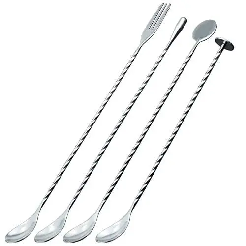 Jetkong Premium 12-Inch Stainless Steel Bar Spoon Set – Heavy-Duty Mixing & Stirring Spoons For Bartenders 1