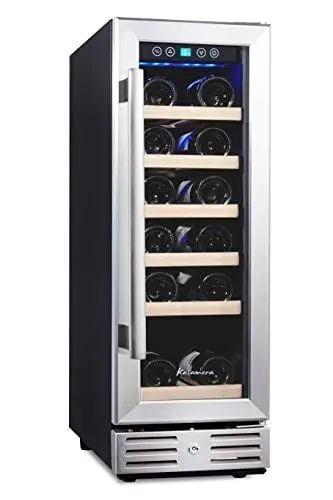 Kalamera 12-Inch 18-Bottle Compact Wine Cooler – Space-Saving Built-In Or Freestanding Fridge With Tempered Glass Door 1