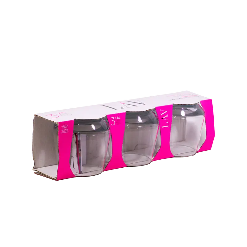 Lav Lal 361 Glass Water Tumblers – Pure Beauty Set Of 3 1