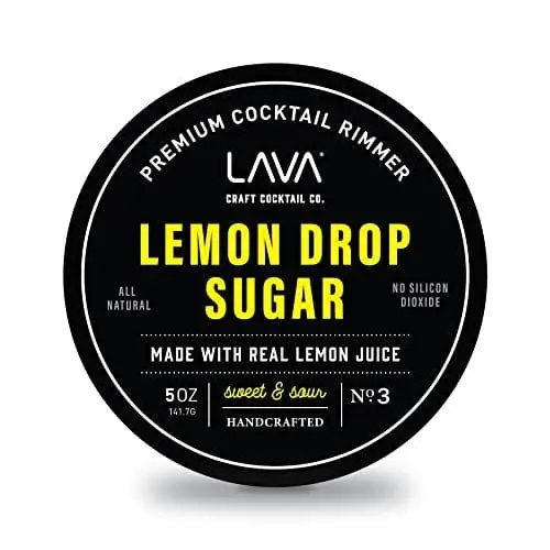 Lava Lemon Drop Cocktail Rimmer – All-Natural, Real Lemon & Cane Sugar Blend, 5Oz Jar With Secure Lid 1