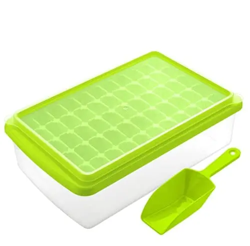 Leakproof Stackable Ice Cube Tray With Lid & Tongs – Bpa-Free Freezer Bin For Whiskey & Cocktails 1
