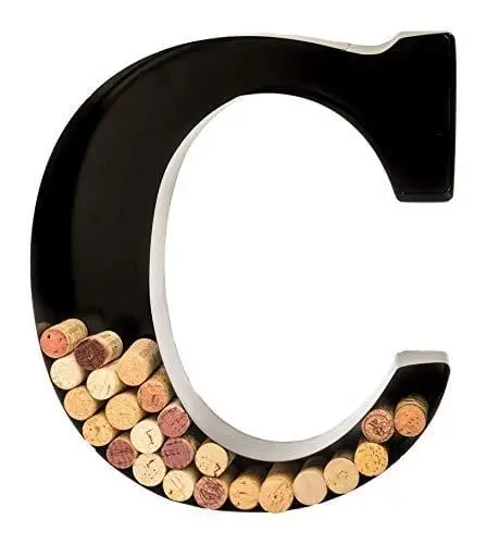 Metal Monogram Wine Cork Holder – Custom Letter 'C' Display Stand For Collectors 1