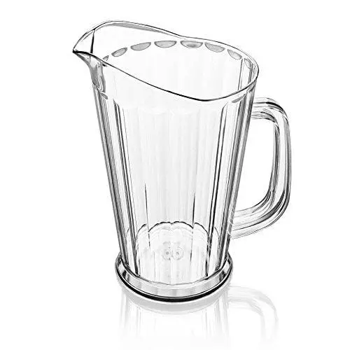 New Star Foodservice 60 Oz Tapered Polycarbonate Restaurant Water Pitcher – Shatterproof Clear Serving Jug 1