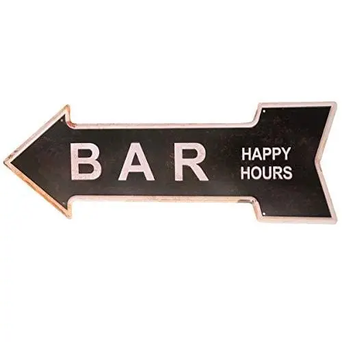 Ochoice Retro Arrow Metal Bar Sign – Embossed Industrial Wall Decor For Home Bars, Man Caves, Or Kitchen Accent Walls 1