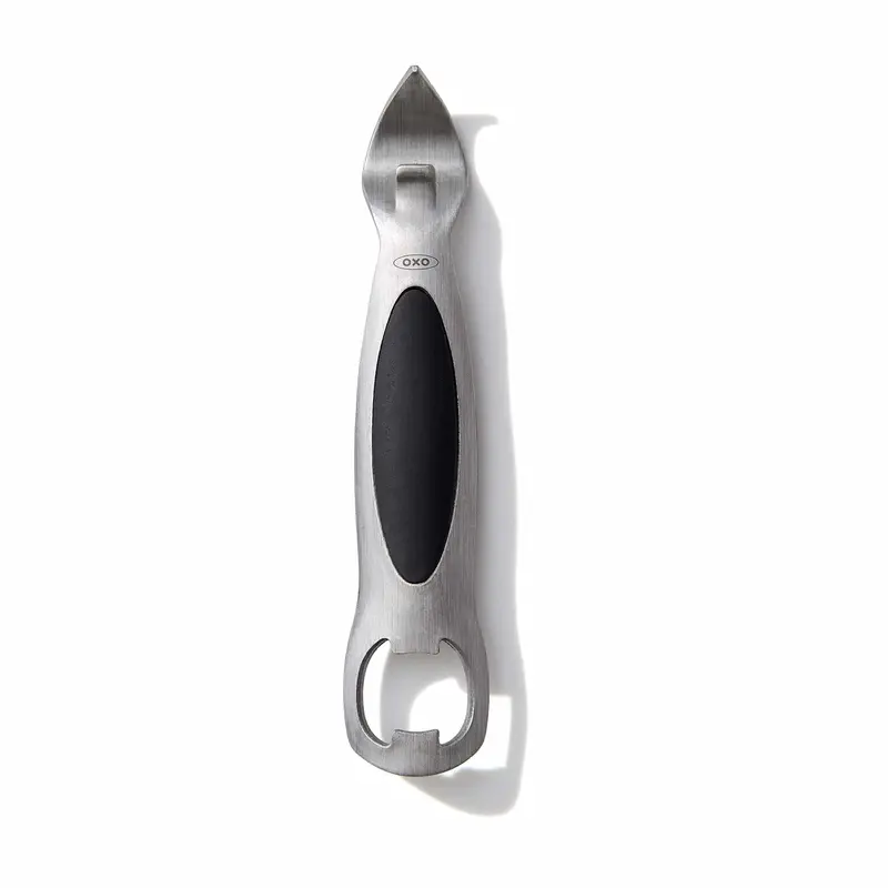 Oxo Good Grips Stainless Steel Bottle & Can Opener – Ergonomic Lever-Action Tool In Silver And Black 1