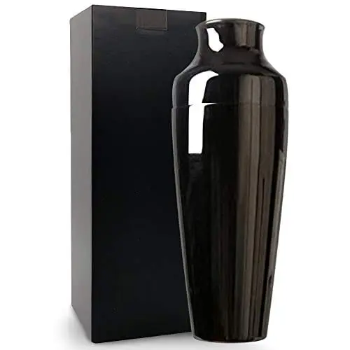 Parisian-Style 17Oz Cocktail Shaker – Gunmetal Black Stainless Steel Bartending Essential 1