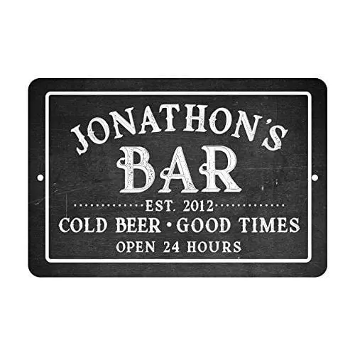Pattern Pop Chalkboard-Style Bar Sign – Custom Metal Wall Art With 'Cold Beer, Good Times' Theme 1