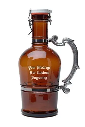 Personalized German-Style 2-Liter Flip-Top Beer Growler – Engraved With Custom Text 1