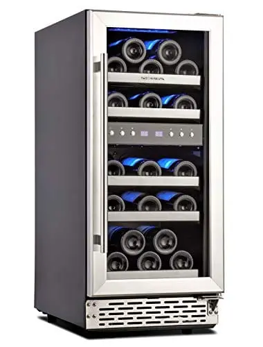 Phiestina 15-Inch Dual-Zone Compressor Wine Cooler – 28-Bottle Frost-Free Built-In Or Freestanding Unit 1