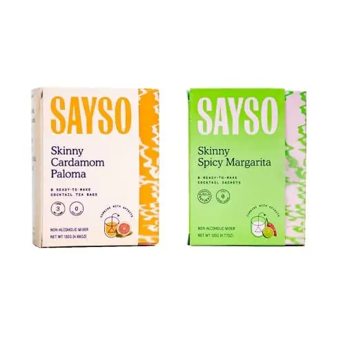 Sayso Skinny Instant Cocktail Tea Bags – Margarita & Paloma Varieties, Low-Sugar Mocktail Or Cocktail Mixers 1