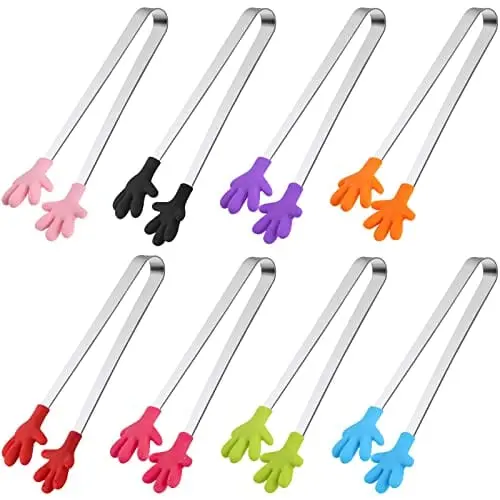 Shindel 8-Piece Silicone Mini Tongs – Versatile Kid-Friendly Cooking & Serving Tools 1