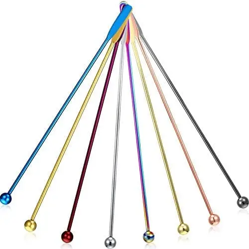 Stainless Steel Beverage Stirrers – 7.5-Inch Rectangular Paddle Stirrers, 8-Piece Set For Coffee, Cocktails & More 1