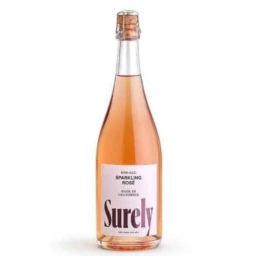 Surely Sparkling Rosé – Dealcoholized California Wine, Low-Calorie (20 Cal), Low-Sugar (2G), Gluten-Free (750 Ml) 1