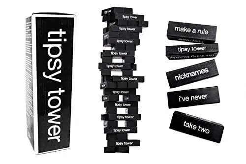 Tipsy Tower Stacking Game – 54 Challenge Blocks With 35+ Party Rules For Adults 1