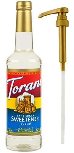 Torani Cane Sugar Syrup – Natural Sweetener For Coffee & Cocktails, 25.4 Oz + Free Pump 1