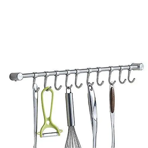 Vidwala Adjustable Stainless Steel Wall Rail Rack – Customizable Cookware & Utensil Storage Organizer 1