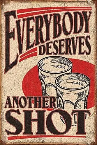 Vintage-Style Metal Tin Wall Sign – Humorous Drink Quote Decor For Bars, Pubs, Diners, Man Caves – 12" X 8" 1