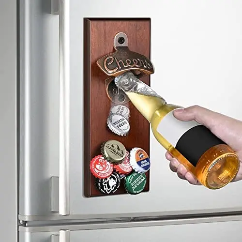 Wall-Mounted Magnetic Beer Bottle Opener – Stylish, Functional Gift For Men, Dads, And Groomsmen 1
