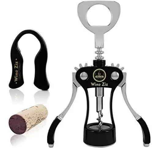 Wine Ziz Heavy-Duty Wing Corkscrew – Built-In Foil Cutter & Bottle Cap Opener 1