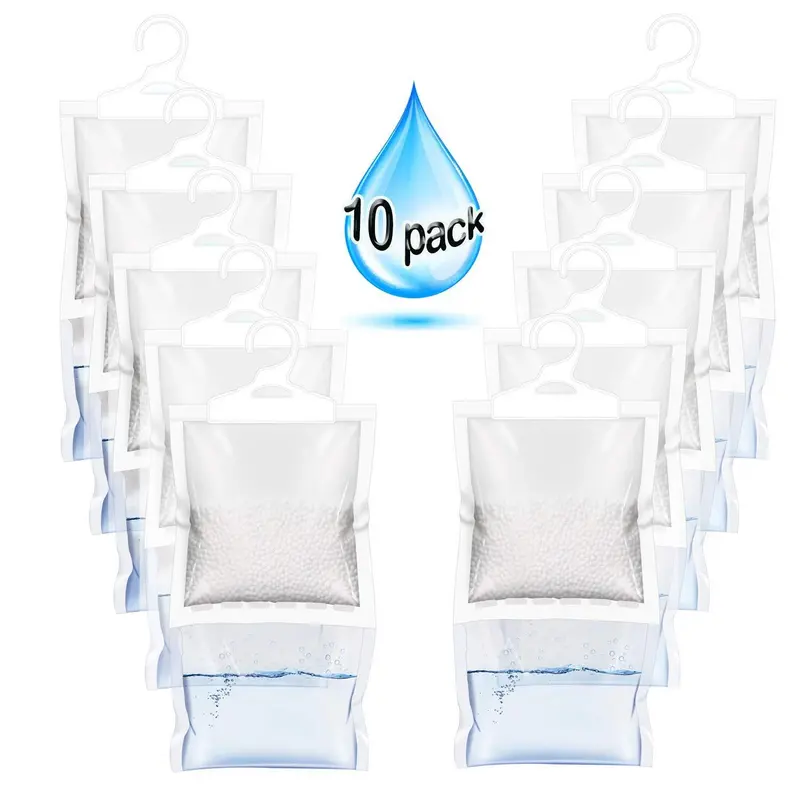 Zmfh Hanging Moisture Absorber Bags – Unscented 220G Dehumidifiers For Closets, Bathrooms, Pantries & Laundry Rooms (10-Pack) 1